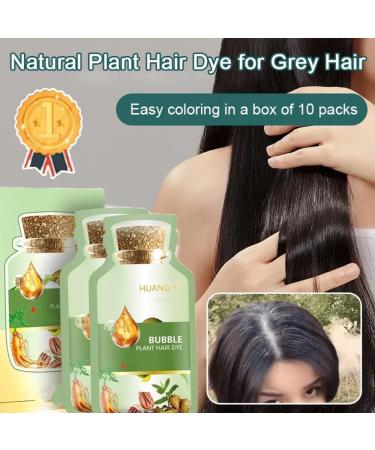 HONGBEV HUANG YI Natural Plant Hair Dye New Botanical Bubble Hair Dye 20ml 10Packs/Box Fruitcolor Hair Dyeing Cream Natural Plant Hair Dye Shampoo (Coffee-1 box/10 packs) - Buy Online on GoSupps.com