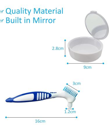 Retainer Brite 96 Tablets (3 Months Supply) + Denture Brush + Retainer Case With Mirror - Retainer Cleaner Tablets for Plaque Tartar Invisalign Mouth Guard Dentures & Orthodontic Appliances - Buy Online on GoSupps.com
