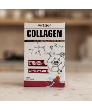 COLLAGENE MARIN + VITAMINE C - Collag ne Labellis Type I Mobilit et Energie Antioxydant - 10 Sachets - Saveur Fruits Rouges - Eric Favre - Buy Online on GoSupps.com
