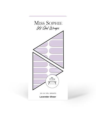 Original Miss Sophie UV gel nail foils Glazed Elegance UV I 20 UV gel nail polish stripes Sheer effect lavender Sheer UV I for finger and toenails lavender Sheer 20