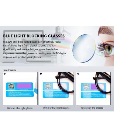FEISEDY Blue Light Blocking Glasses for Women - Vintage Cat Eye Frame - Anti Fatigue - B0169 Black - 50mm - Buy Online on GoSupps.com