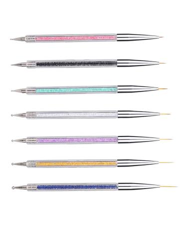 7pcs Double Ended Nails Art Pens Nail Dotting Pens Liner Painting Drawing Brush Design Tools