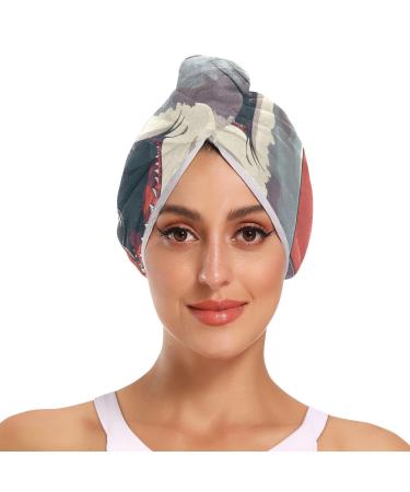 Shark Singing Hair Towel 2 Pack Super Absorbent Hair Drying Towel Quick Dry Hair Turbans Head Towel with Button Twisty Wrap for Women Girls