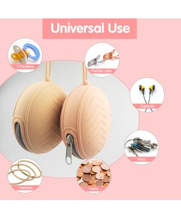TBusingoto Silicone Pacifier Bag - Waterproof & Portable 2PCs Storage Box for 2 Pacifiers (Apricot + Beans Paste) - Ideal for Travel & Parents - Buy Online on GoSupps.com