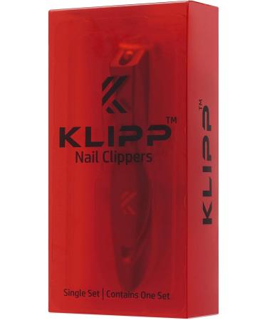 KLIPP Heavy Duty Stainless Steel Nail Clippers with Catcher - Fingernail and Toe Nail Cutter with Surgical Blades and Nail File - Ergonomic Handle for Thick Nails - Buy Online on GoSupps.com