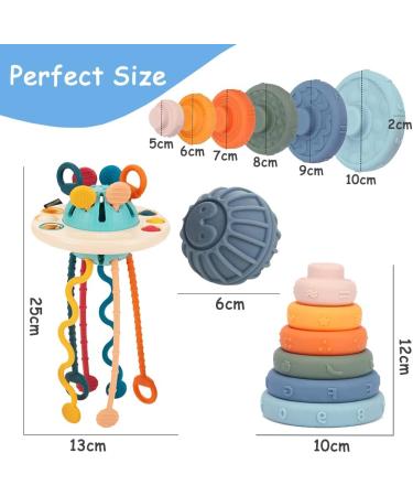 Jokooan Montessori Toy Set 3 in 1 | Multi-Sensory Stacking Toys for Toddlers | Perfect Motor Skill Development for Babies 1 Year and Up | International Shipping Available - Buy Online on GoSupps.com