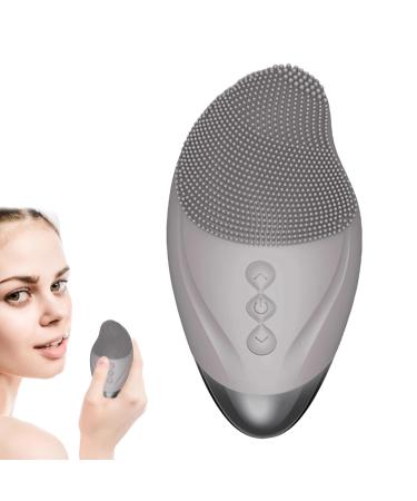 Fulenyi Facial Cleansing Brush Face Scrubber Soft Silicone Face Scrubber | Rechargeable Vibrating Waterproof Skin Care Tool for Deep Cleansing Firming Exfoliation and Enhanced Gray (English)