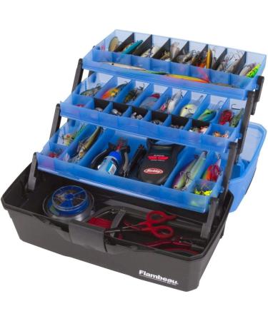 Flambeau Outdoors 6383FB 3-Tray Classic Tackle Box - Portable Organizer Frost Blue/Black - Buy Online on GoSupps.com