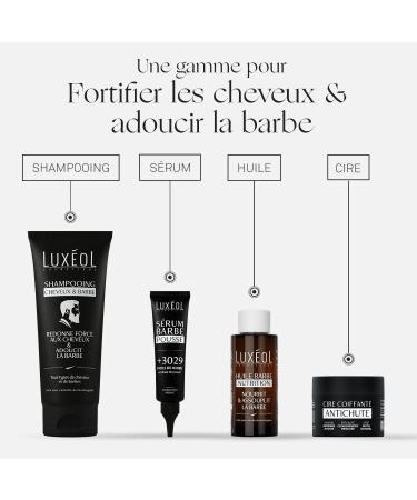 LUXEOL - Hair & Beard Shampoo - Strengthens Hair & Softens Beard - 2 in 1 Men's Shampoo Without Silicone or Sulfated Surfactants - Made in France - 200 ml - Buy Online on GoSupps.com