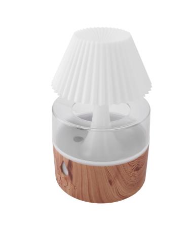 TOPINCN 260ml Raindrop Aromatherapy Essential Oil Diffuser Wood Grain Colorful Night Light Auto Shut Off Multifunctional Raindrop Design Aromatherapy (US Plug)