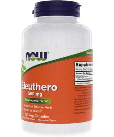 Now Foods Eleuthero 250 Capsules - Natural 500mg Energy Booster - Buy Online on GoSupps.com