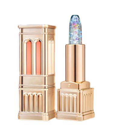 Youngwier Color-Changing Lipstick PH Color-Changing Lipstick Glitter Balm PH | Castle Lip Case Sheer Gold Foil Tinted Lip Balm for Youngwier Makeup