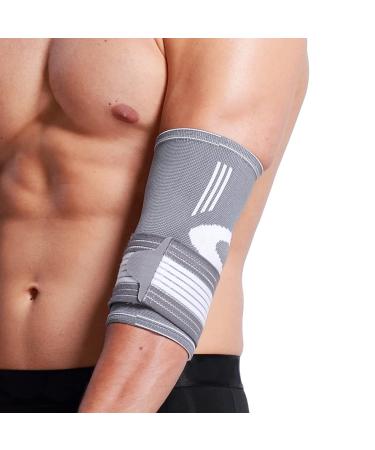 Neotech Care Elbow Brace Support Sleeve - Adjustable Compression Strap - Gray, Size M - Buy Online on GoSupps.com