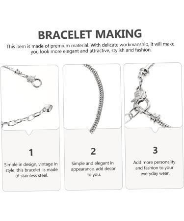 KICHOUSE 10pcs Bracelet Chain girl bracelets Simple Bracelets girls crafts jewelry for girls slider bracelets for Silver 20.00X0.20X0.20CM - Buy Online on GoSupps.com