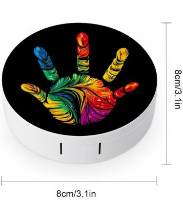 Colorful Rainbow Handprint Contact Lens Case with Mirror | Cute & Portable Travel Kit for Eye Care - Buy Online on GoSupps.com