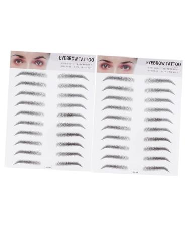 FRCOLOR 2pcs 3d Eyebrow Stickers 3d Stickers Waterproof Suit Stick on Brows Transfer Stickers 4d Bionic