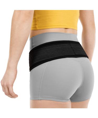 BraceAbility Sacroiliac Joint Belt - SI Lower Back Relief Brace for Sciatica Pinched Sciatic Nerve Herniated Disc Treatment Pregnancy Postpartum Hip Flexor Bursitis and Arthritis Pain (One Size)