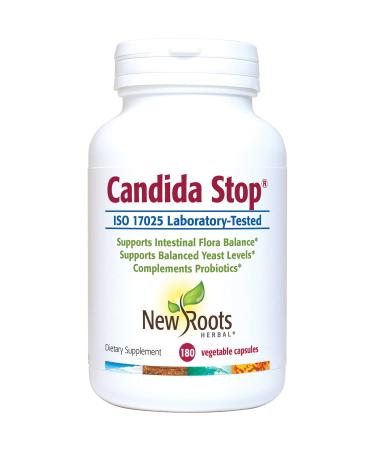 NEW ROOTS HERBAL Candida Stop Detox Cleanse Supplement with Oregano Echinacea Botanical Herbal Formula for Men and Women Support Balanced Intestinal Flora (180 Capsules)
