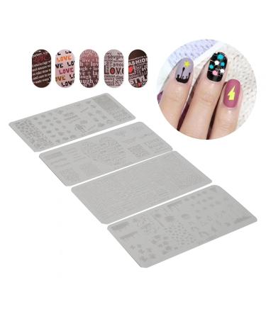 Nail Printing Stencils & Stamping Plates - Secure & Easy for Home Beauty Salon (01-04) | International Shipping - Buy Online on GoSupps.com