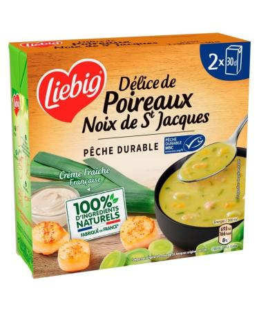 Soupes Gourmet LIEBIG - D lice de Poireaux et Noix de Saint Jacques MSC - Soupe Gourmet 2x30cl (300g) - Lot De 3 - Vendu Par Lot