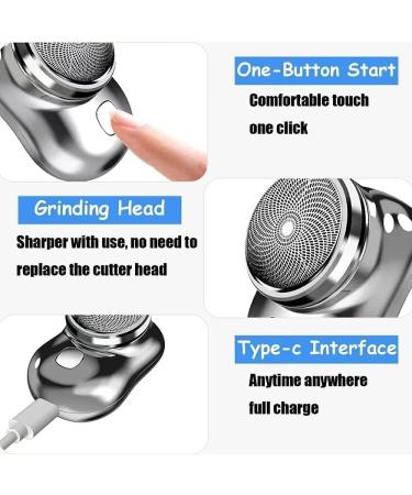 Mini Portable Electric Shaver - Washable Razor for Men, USB Rechargeable - Easy One-Button Use - Ideal for Home, Car, Travel - Silver - Buy Online on GoSupps.com