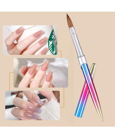 12# Acrylic Nail Brush with Colorful Acrylic Handle - Professional Manicure Tool for Women - DIY Home Salon Nail Art - Buy Online on GoSupps.com