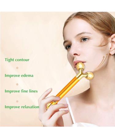 2-in-1 24k Gold Electric Face Massager Kit | 3D Roller & T-Shaped Skin Care Tools - Buy Online on GoSupps.com
