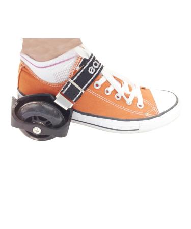 Eazy Rollers - Classic Heel Wheels Skates With Flashing Lights - Wear Over Your Shoes Skates Black