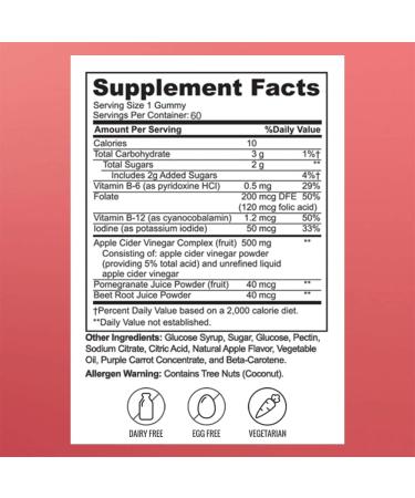 Zaytun Halal Apple Cider Vinegar Gummies for Digestive Health - Vegan with Folic Acid | 2 Months Supply - Buy Online on GoSupps.com