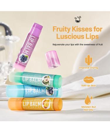 6 Pack Fruit Flent Lip Balm Set for Girls - Moisturizing Hydrating Lip Care Gift Natural Anti-Dry Anti-Crack Gloss for Dry & Chapped Christmas Birthday Gifts for Women Teens - Buy Online on GoSupps.com