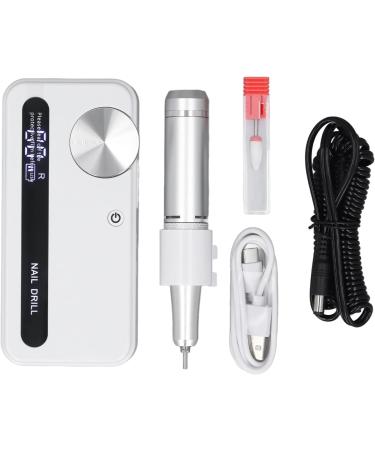 Electric Nail Grinder Portable Professional Nail Polisher for Nail Grinding Polishing Suitable for Individuals and Nail Salons Plastic Aluminum Alloy Approx. 23x136mm (White) - Buy Online on GoSupps.com