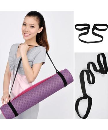 Bluelans Durable Cotton Yoga Mat with Carrying Strap - Premium Black Yoga Mat for Comfort & Stability - International Shipping Available - Buy Online on GoSupps.com