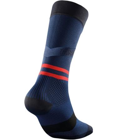 Thuasne Medium-High Compression Running Socks - Degressive Ankle to Calf Compression | Sizes 39-42 | XL Black Dark Blue Red - International Shipping Available - Buy Online on GoSupps.com