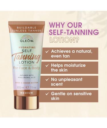 Self Tanner Medium 2024 | Non-Toxic Sunless Tanning Lotion for Face & Body | Gradual Tanning with Hyaluronic Acid | 7.5 oz - Buy Online on GoSupps.com