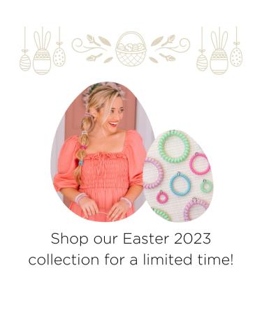 TELETIES Easter Collection Tiny Spiral Hair Coils - Bunny Love Ponytail Holder Hair Ties for Women - 5 Pack - Buy Online on GoSupps.com