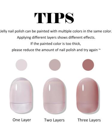 Jelly Nail Polish Pink Translucent Nail Polish Neutral Color Nude Pink Gel Nail Varnish Quick Drying Long Lasting Nail Art French Manicure DIY at Home 009 - Buy Online on GoSupps.com