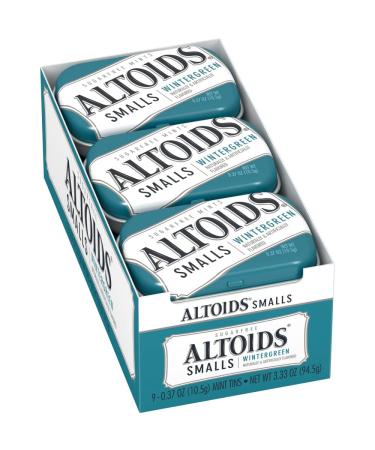 Altoids Smalls Wintergreen Sugarfree Mints, 0.37 Ounce (Pack of 9)
