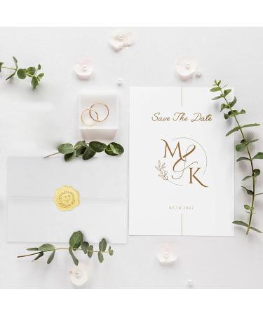 100 Pack Pre-Folded Vellum Jackets for 5x7 Invitations - Transparent Wedding Invitation Wraps for Baby Shower, Birthday Party, Postcards, Photos - Kraft Vellum Cover for Scrapbook - Buy Online on GoSupps.com