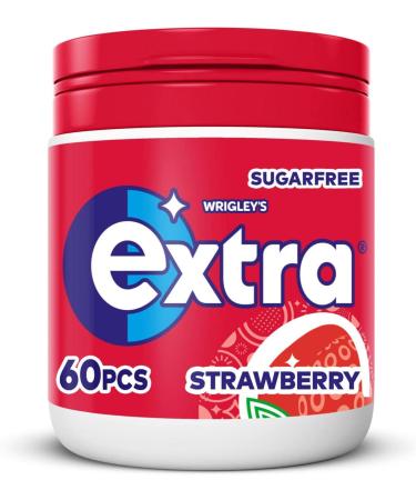 Extra Strawberry Flavour Sugarfree Chewing Gum Bottle 60 Pieces Helps keep Teeth Clean And Mouth Fresh