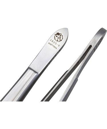 Sonnenschein Slanted Tweezers by Hans Kniebes | 8cm Matte Stainless Steel | Premium Quality from Solingen - Buy Online on GoSupps.com