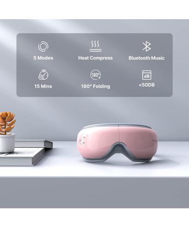RENPHO Heated Eye Massager with Bluetooth Music | 5 Relaxing Modes | Reduce Eye Strain & Dark Circles | Rechargeable & Portable | Improve Sleep | Pink Eye Care Machine - Buy Online on GoSupps.com