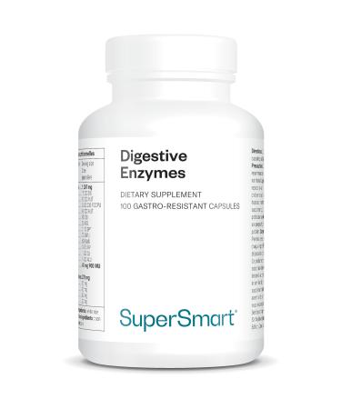 Enzymes Digestives - Enzymes & Fenugrec - 15 enzymes digestives - Id al contre les ballonnements et flatulences - Am liore la digestion du lactose - Vegan - 100 DrCaps - Supersmart