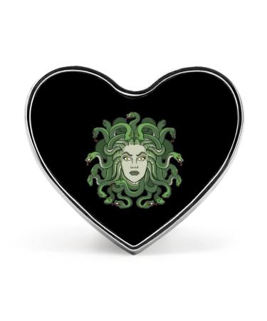 Medusa Greek Myth Creature Heart Brooches Fashion Lapel Pins Art Badge for Men Women Jewelry