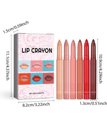 6pcs Lipstick Pencils Lip Liner Waterproof Practical Lip Pencils for Various Occasions - Buy Online on GoSupps.com