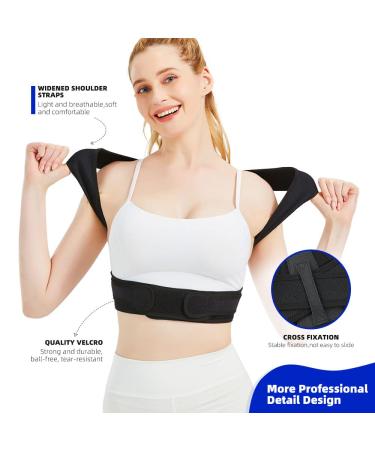 BraceTop Posture Corrector for Men and Women - Pain Relief Back Brace with Adjustable Support - Comfy Shoulder and Neck Brace - Upper Back Straightener for Clavicle and Spine - S/M Size - Buy Online on GoSupps.com