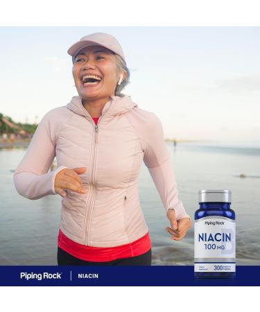 Piping Rock Niacin Supplement 100mg | 300 Tablets | Vitamin B3 for Men and Women | Nicotinic Acid with Flushing | Vegetarian Non-GMO Gluten Free - Buy Online on GoSupps.com