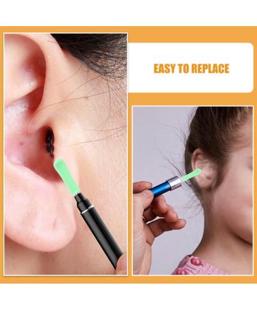 FRCOLOR Ear Spoon Replacement Accessories - 5pcs Silicone Ear Cleaner Tips for Ear Wax Removal | Reusable Light Green Covers & Sleeves - Buy Online on GoSupps.com