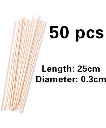 50 Pieces of Reed Diffuser Sticks | Rattan & Wooden Fragrance Rods for Home & Office - 25cm x 3mm - Buy Online on GoSupps.com