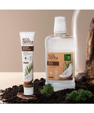 Ecodenta Certified Anti-Plaque Oral Hygiene Organic Cosmetic Kit 75 ml and Alcohol-Free Coconut Bath Fights Bad Breath 500 ml I Anti-Plaque Oral Care - Buy Online on GoSupps.com