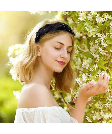 Mesh Headband Rhinestone Headband Padded Hairband Tiara for Women Princess Tiara Bride Headband Wide Hair Band Dot Classical Headband Fashion Hair Accessories Headband for Women and Girls (A) - Buy Online on GoSupps.com